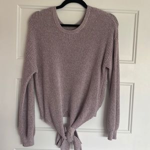 Hollister Purple Knit Tie Front Sweater